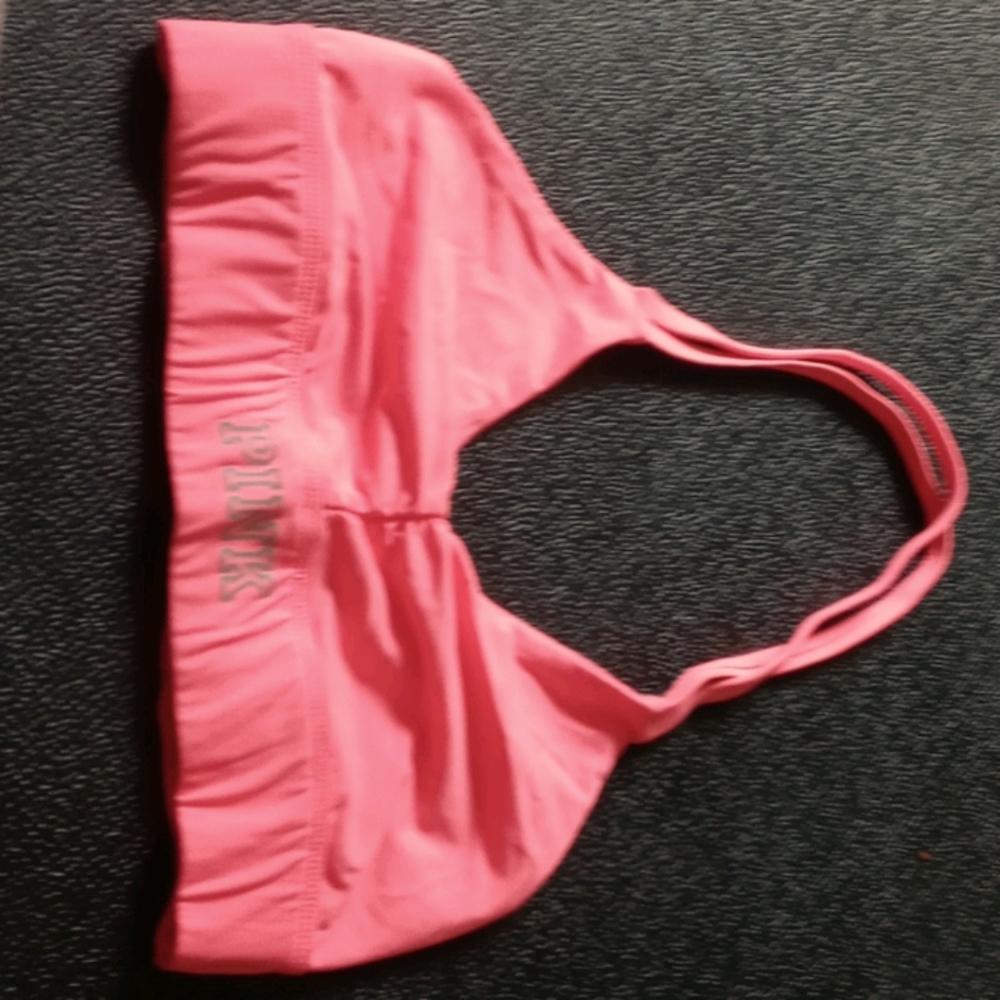 PINK HALTER SPORTS BRA